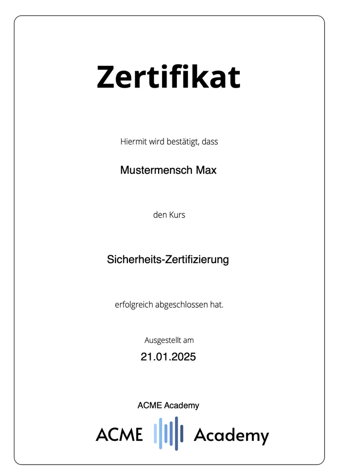 Beispiel-Zertifikat